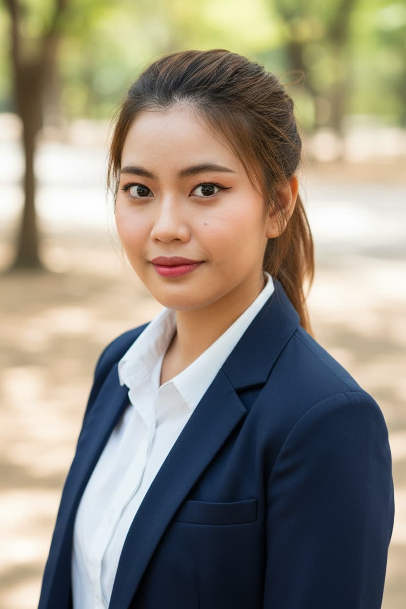 Woman in professional business attire for headshot